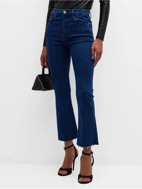 FRAME Le Crop Mini Boot Cropped Flare Jeans Size 26 Raw Hem